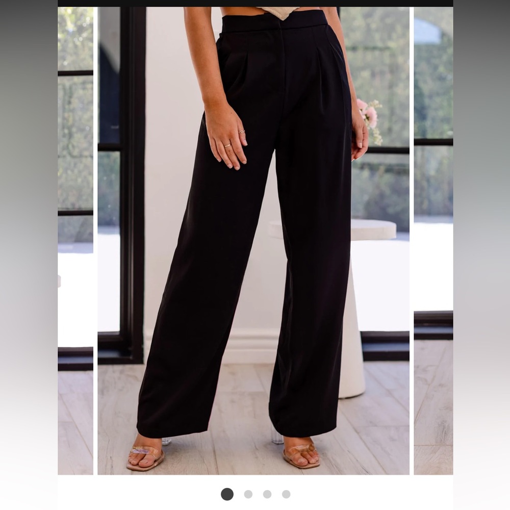 One n More Jax Wide Legged Black Trousers